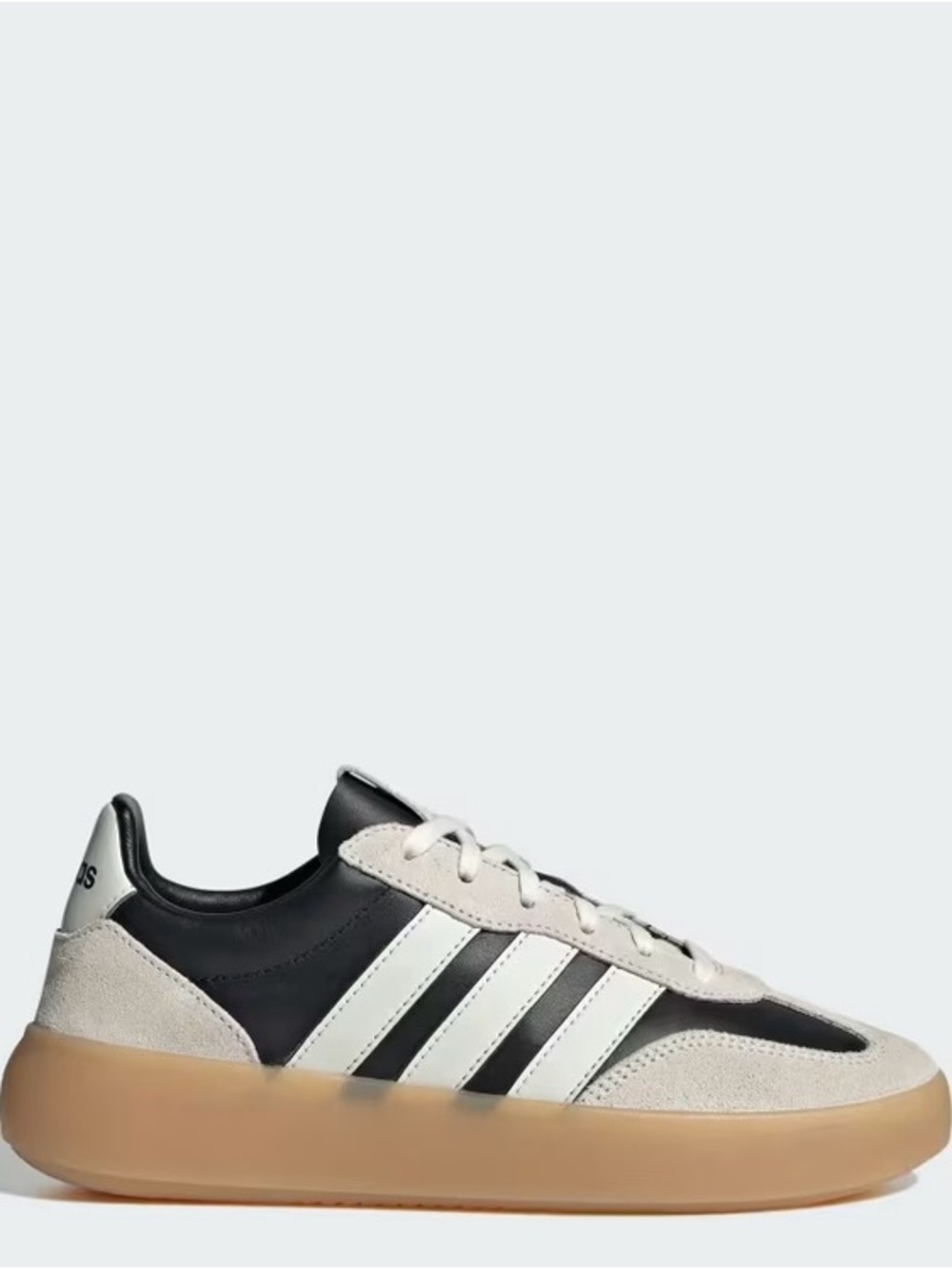 adidas Barrera decode lux: Black, White & Cream Low-Top Sneakers with Gum Sole